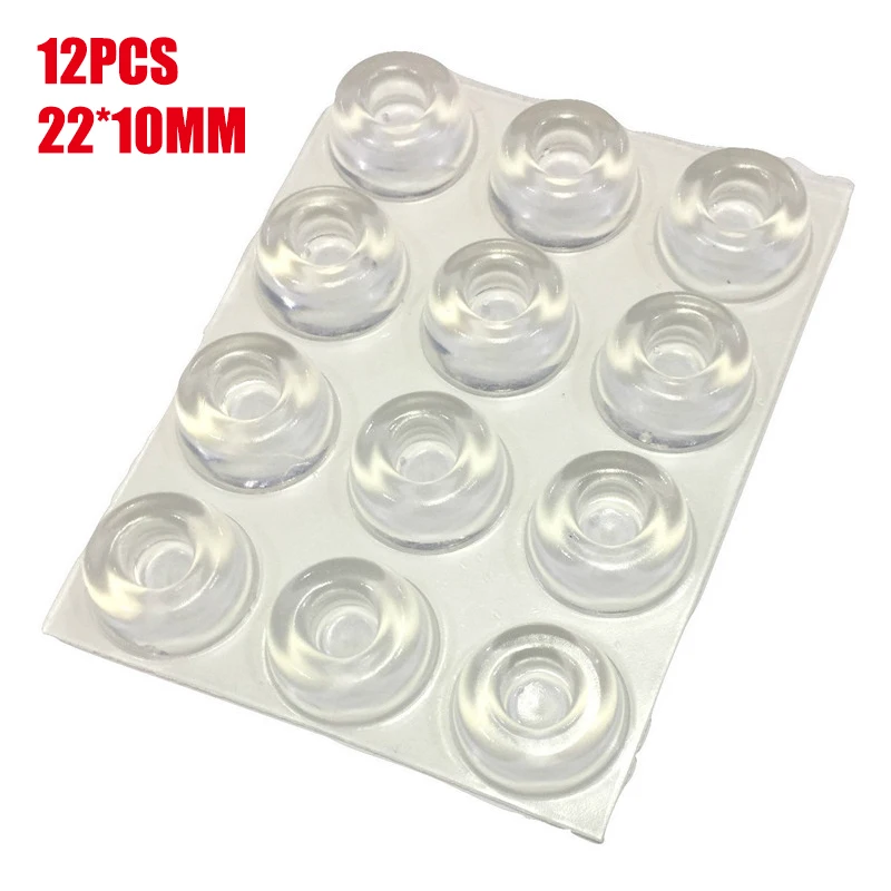 12 Pcs Clear Self Adhesive Door Stopper Rubber Damper Cabinet Bumpers Silicone Furniture Pads Cushion Protective Pads door stopper silicone door stopper door stopper bumpers silicone rubber bumpers