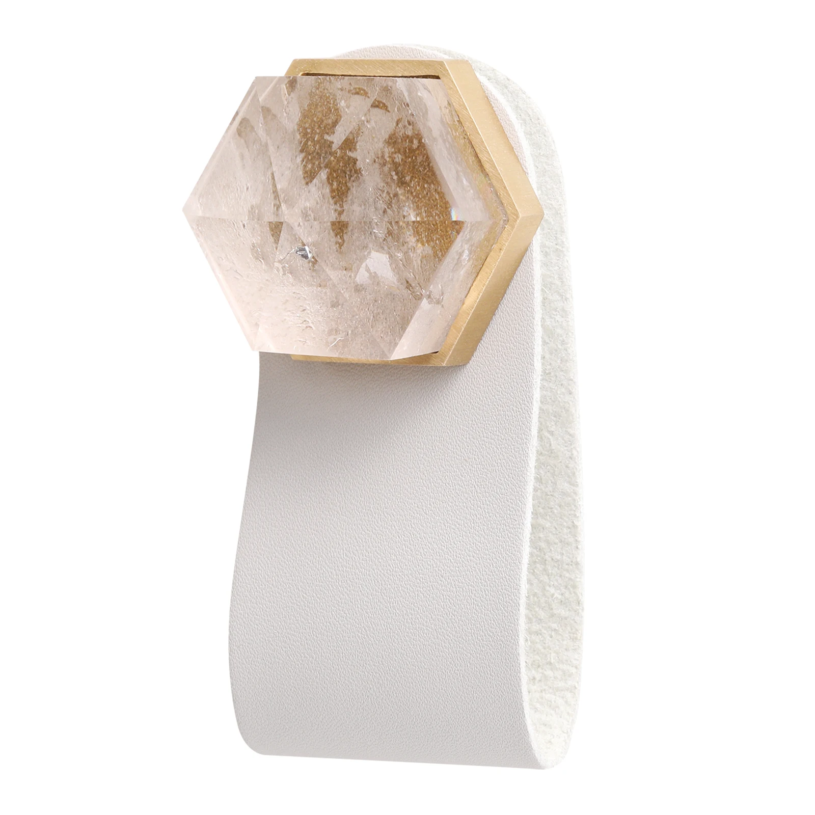 Crystal Point Prism Stone Artificial Leather Cabinet Handles Furniture Dresser Wardrobe Kitchen Pulls Knob For Drawer Door Decor