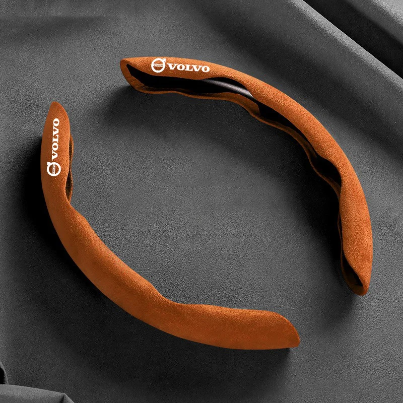 Suede Car Steering Wheel Cover Booster Non-slip Cover For Volvo R Design XC90 XC60 S60 V40 XC40 V60 V50 S40 XC70 C30 C70 C40 S70