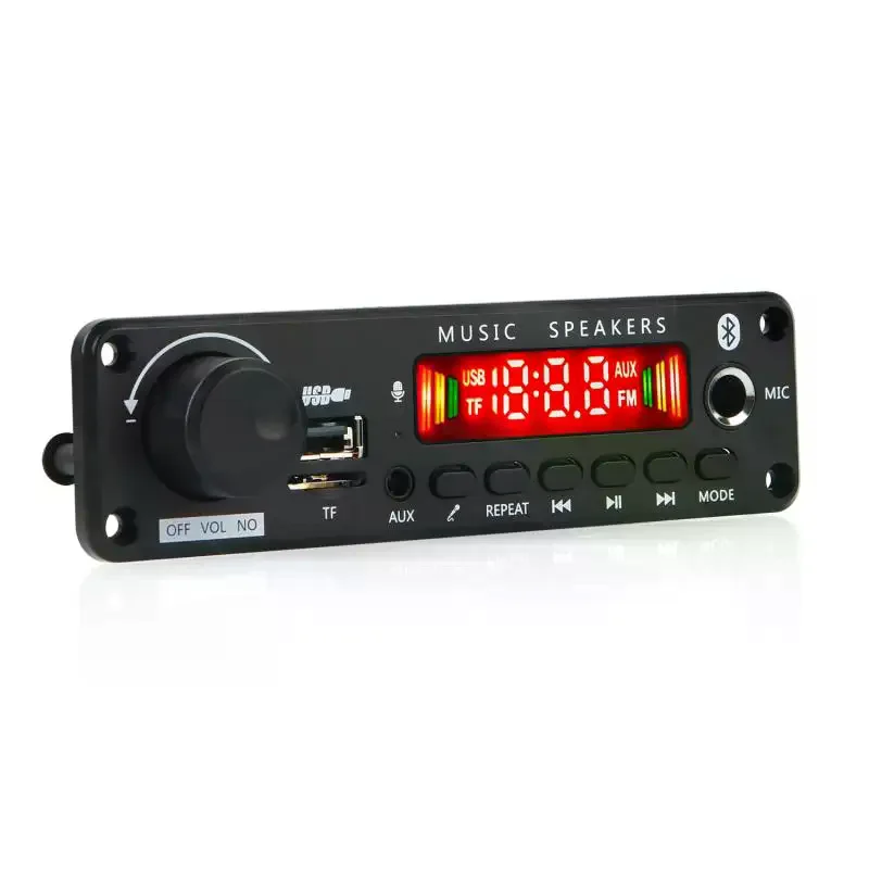 블루투스 5.0 MP3 디코더 보드 FM 라디오 TF USB 6.5mm AUX 50W 앰프 수신기 자동차 오디오 모듈 1세트