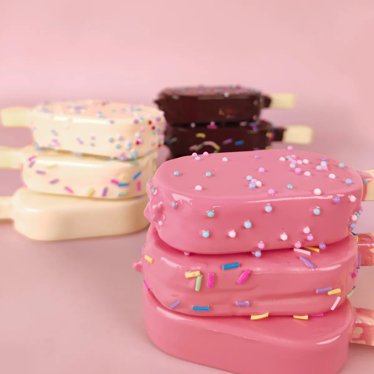 Simulation popsicles ice cream popsicles dessert cakes simulated food holiday gift decoration props DIY cuteSweet gifts food model,kitchen food toys,fake food prank toys