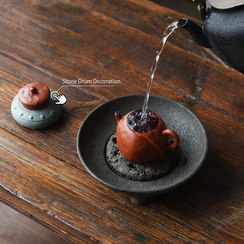 Natürliches Stein-Teetablett, Handgefertigt, Elegantes Zen-Chinesisches Kung-Fu-Teezeremonie-Set, Heimdekoration, Teekannen-Zubehör, Untertasse – Detail 7