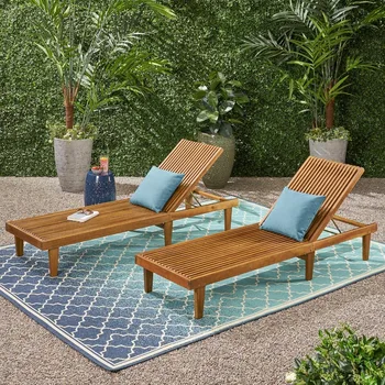 Outdoor Wooden Chaise Lounge 1