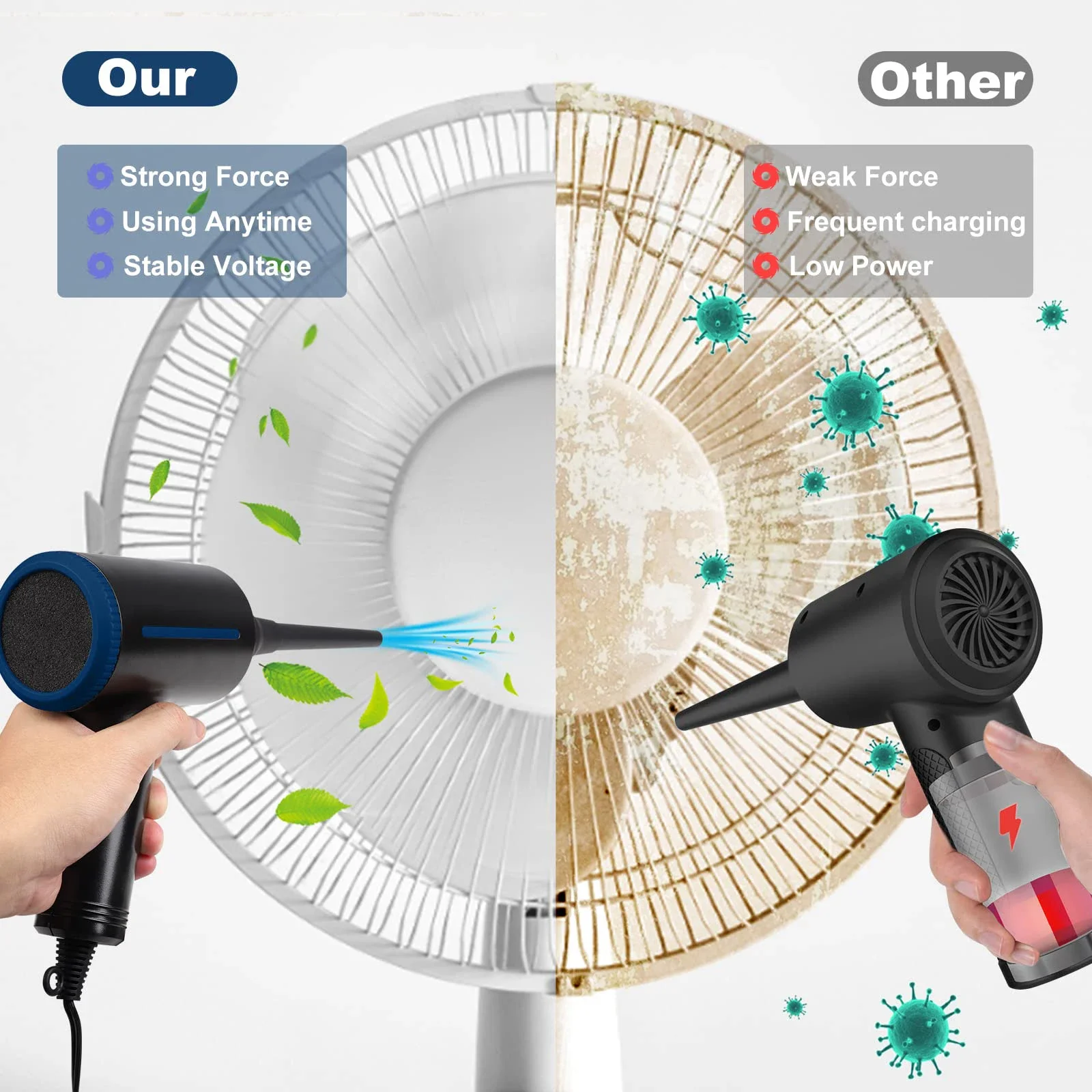 Espanador Elétrico do ar Comprimido Ventilador e Pulverizador de ar Enlatado para o Computador Portátil Limpador do Teclado Bomba de ar para Inflatables 500w - Imagem 6