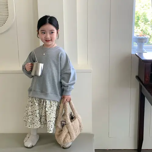 Childrens Clothing 2024 Spring and Autumn New Korean Floral Dress Fashionable and Sweet Clothes for Autumn and Winter - Image 2
