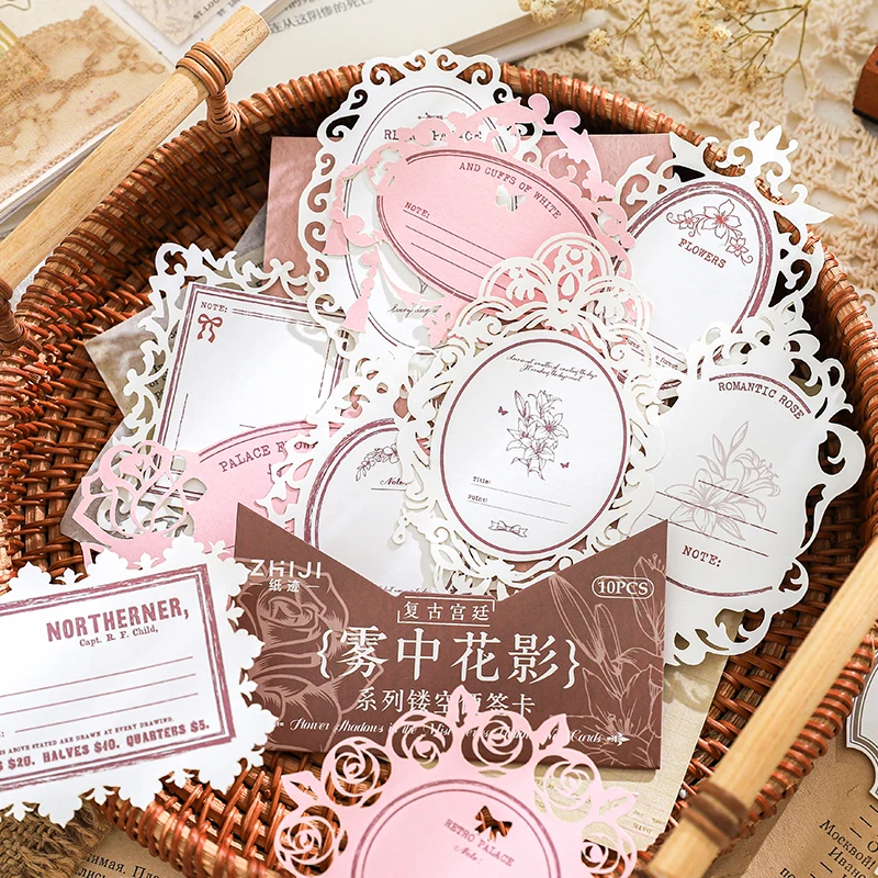 10 pcs INS Hollow out Hand lace lace material paper Art Decoration Planner Literature Scrapbooking junk journal School supplies 5