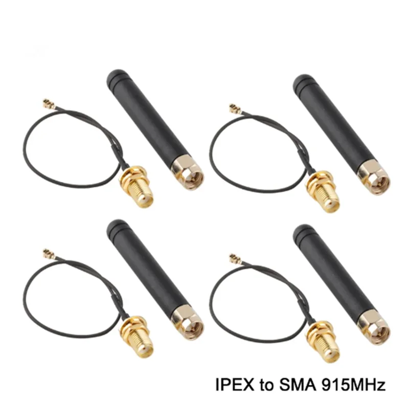 Lora Antenna 4Pack 915MHz LoRa Antenna U.FL IPEX to SMA Connector Pigtail 2dBi Antenna For ESP32 Lora OLED Board IOT