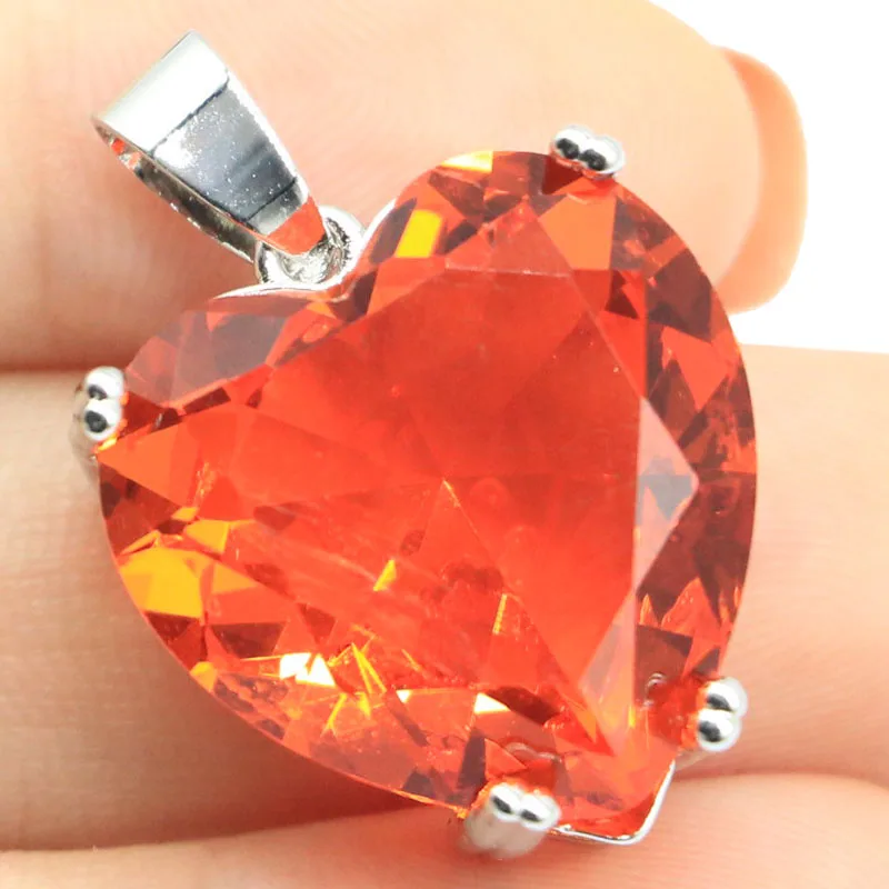 8G 925 Ciondolo In Argento Sterling Massiccio A Forma Di Cuore Tanzanite Viola Londra Topazio Blu Spinello Viola Morganite Blu Acquamarina