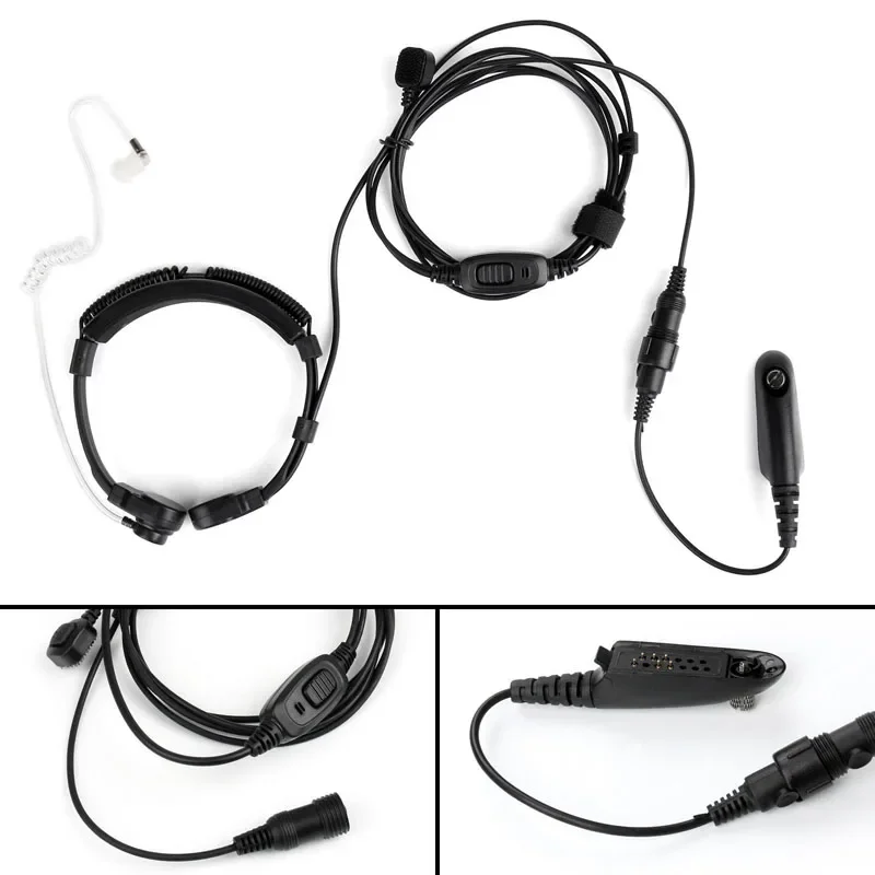 Flexible Air Tube Throat Controlled PTT Microphone Earphone Headset for Motorola GP328 GP338 GP340 GP380 Radio Walkie Talkie lot 5pcs 2 pin k type handsfree flexible earphone headphone w microphone for dual radio baofeng uv5r uv 5r kenwood walkie talkie