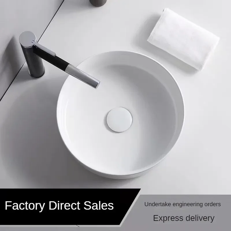 Nordic Countertop Basin Wash Basin Home Small Size Children's Washbasin Washbasin Ceramic Round Balcony Art