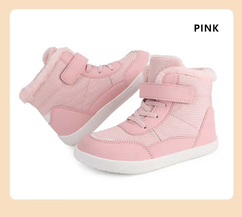 2024 Winter Children Plush Waterproof Fabric Non-Slip Boys Girls Shoes Rubber Sole Snow Fashion Warm Outdoor Boots_voghion.com