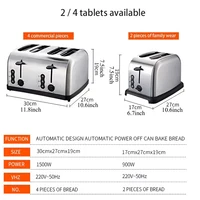 PBOBP Breakfast Toaster Bake Toast Light Home Use 1500W Toaster Oven Double-Sided Baking 3-Speed Function Intelligent Timer 2