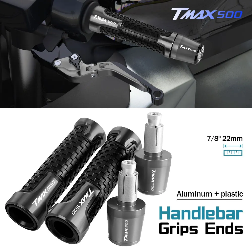 

7/8'' 22mm Motorcycle Handle Grips Handlebar Grip Ends Plug FOR YAMAHA TMAX500 T-MAX500 2008 2009 2010 2011 2022