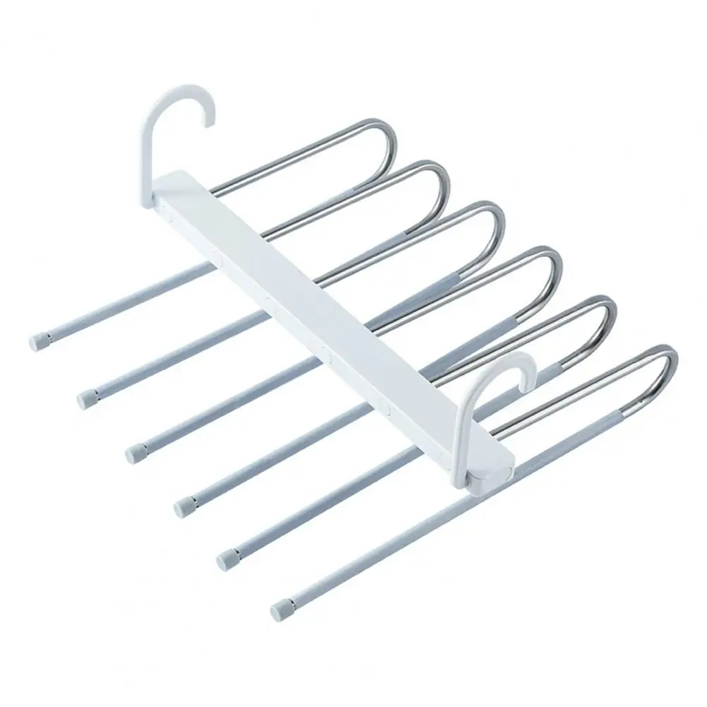 

Jeans Hanger Stainless Steel Folding Trouser Rack with Capacity Anti-slip Design for Organizing Jeans Skirts Scarves in Closet