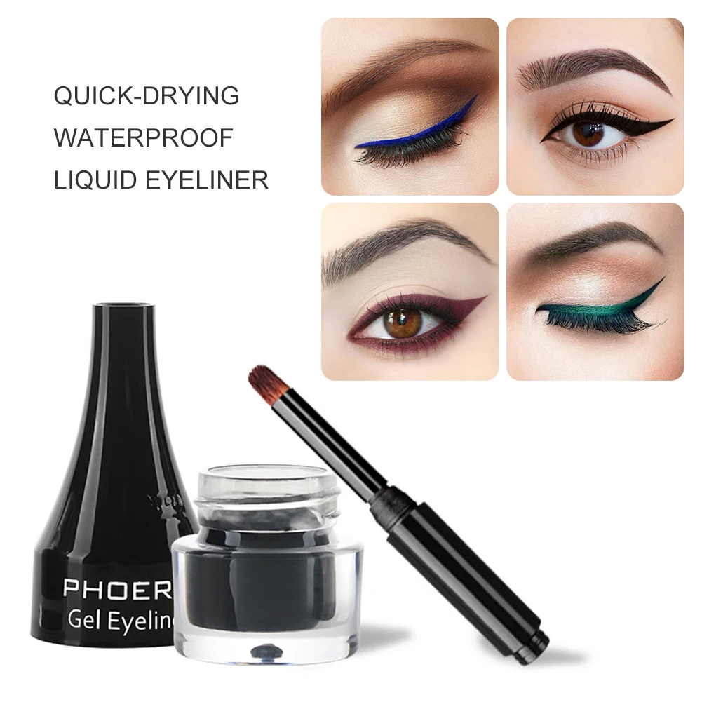 

PHOERA Eyeliner Gel 10 Colors Waterproof Longlasting Makeup Quick Dry Sweatproof Liner Gel With Brush Eyeliner Cosmetics TSLM1