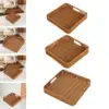 Imitation Rattan Bread Basket Woven Basket Rustic Snack Bread Trays Square Serving Basket Serving Tray for Drinks Vegetables 1