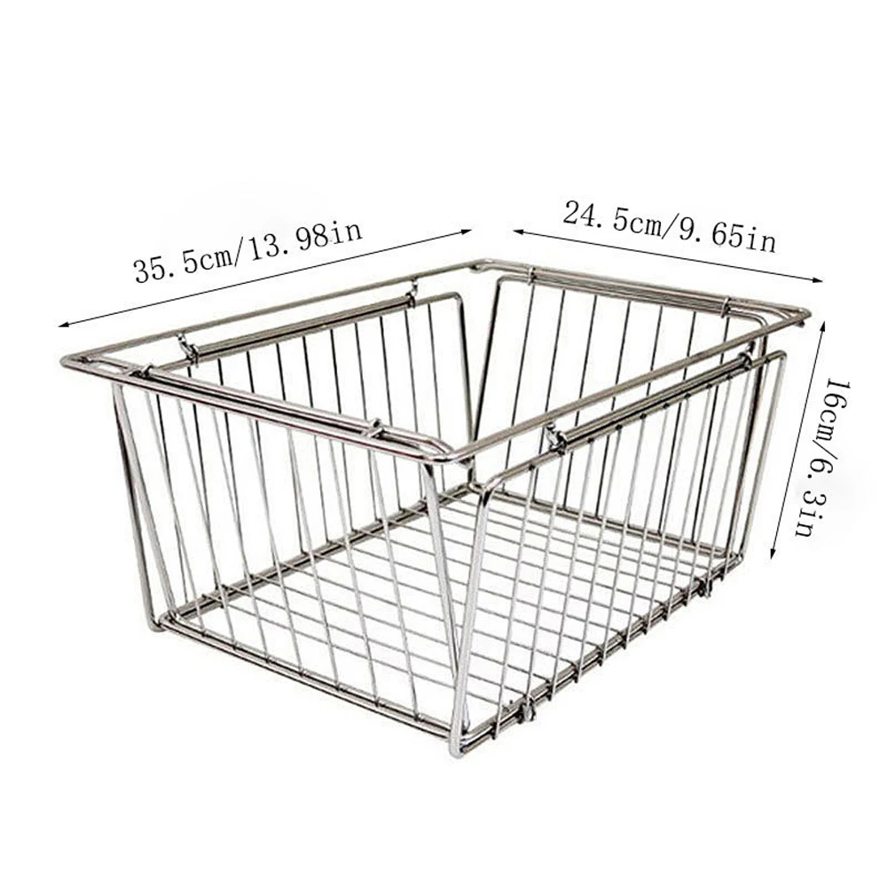 IGT Camping Table Basket Folding Portable Storage Basket Stainless Steel Camping Supplies igt Table Accessories Picnic