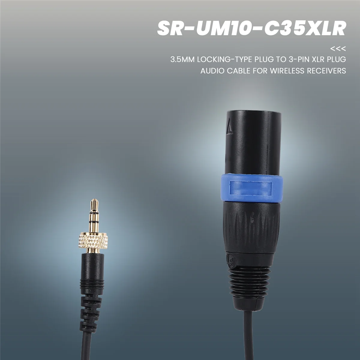 AB25 Saramonic Locking Type 3.5mm to 3.5mm TRS to XLR Male Microphone Output Universal Audio Cable for Wireless Receivers