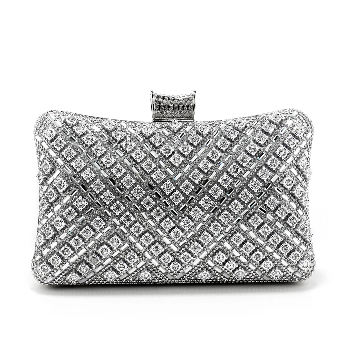 Golden Rhinestone Beaded Evening Clutch Bag for Women