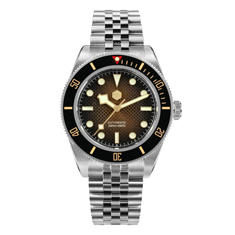 

Мужские автоматические часы San Martin 40 мм, механические наручные часы для дайвинга 20 атм, светящийся сапфир NH35, керамический Безель, градиентный циферблат