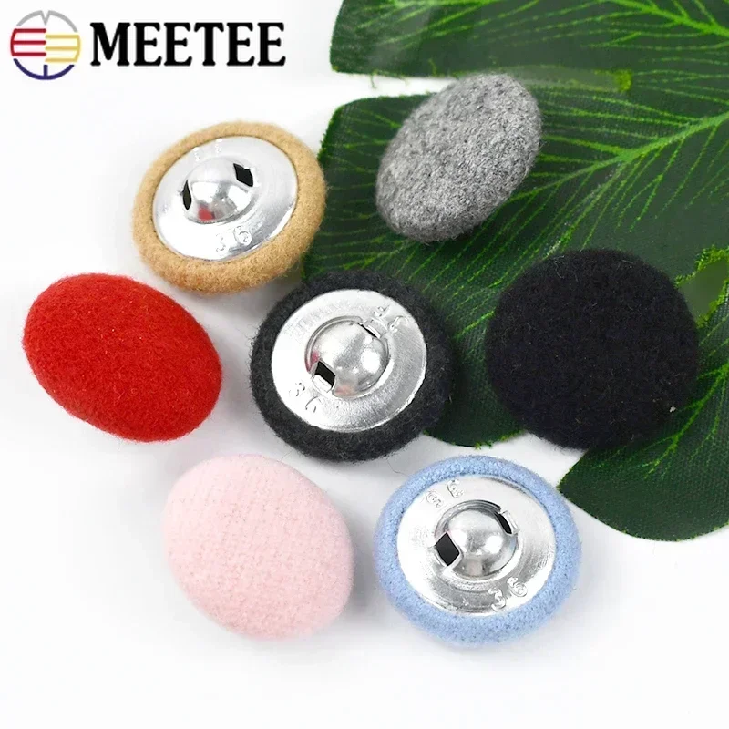 Meetee 50Pcs 15-38mm High-grade Cashmere Covered Buttons Windbreaker Coat Button DIY Sewing Clothing Scrapbooking Accessories 4