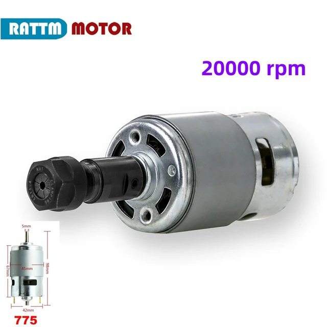 Mini moteur électrique à grand couple 775, broche, DC 12V-24V 20000 tr/min,  roulement à billes pour CNC 1610 pro 3018, etc. - AliExpress