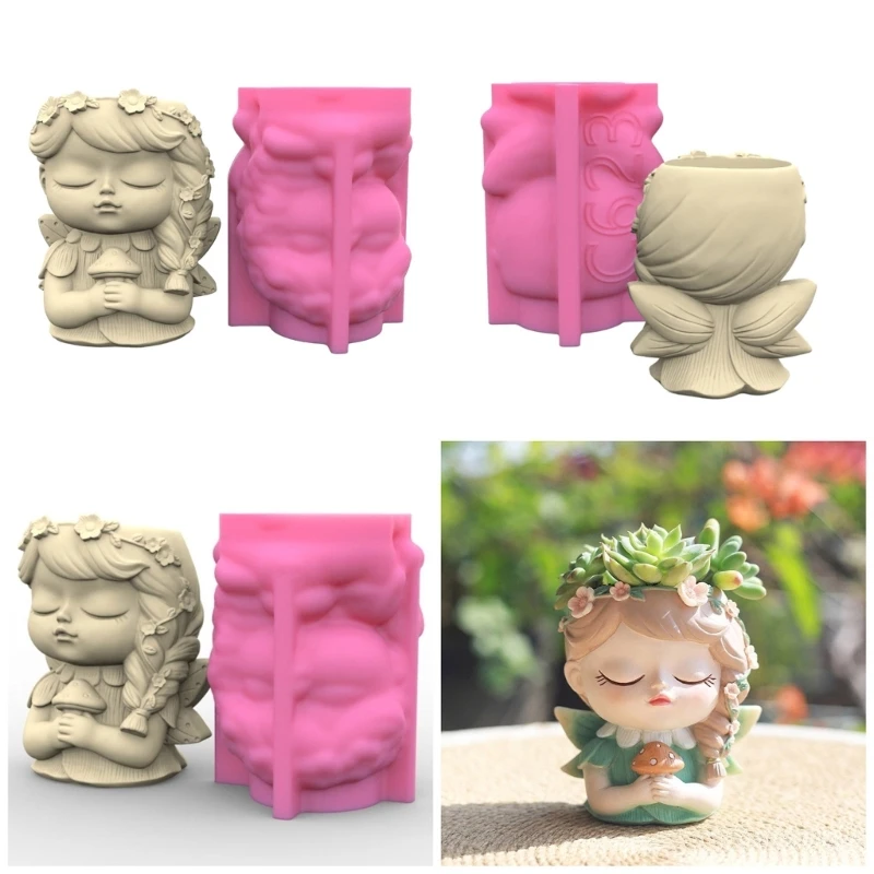 Beautiful Girl Flower Pots Silicone Mold Concrete Plaster Holder Molds Crystal Epoxy Resin Mold DIY Handmade Mold beautiful girl flower pots silicone mold concrete plaster holder molds crystal epoxy resin mold diy handmade mold