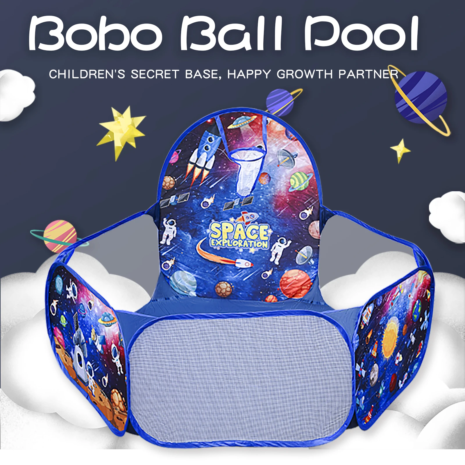 Children's Indoor and Outdoor Foldable Ocean Ball Pool Starry sky pattern Mars shooting Convenient to carry