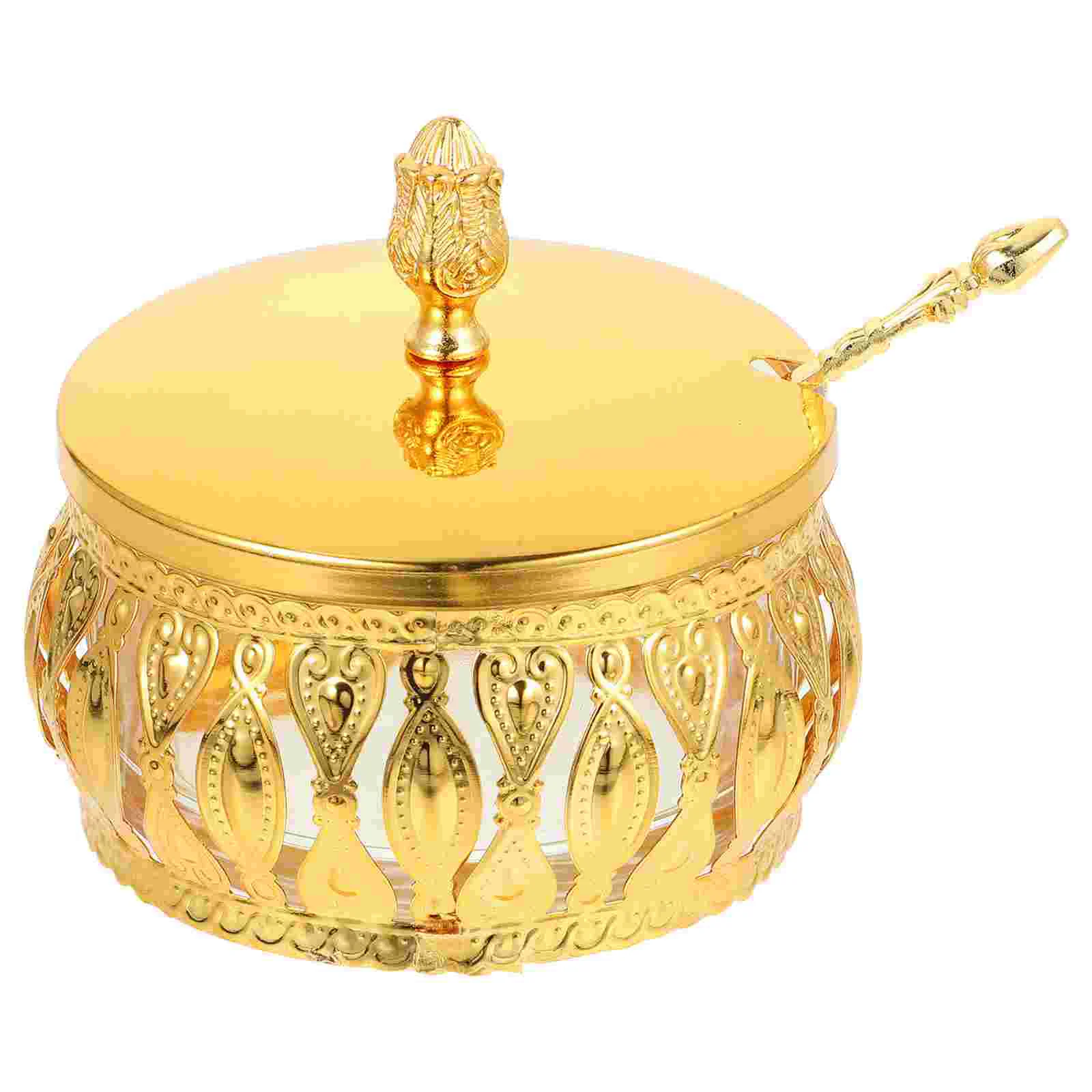 

Iron Seasoning Jar Salt Pot Spice European Style Practical Condiment Dispenser Household Wrought Metal Container