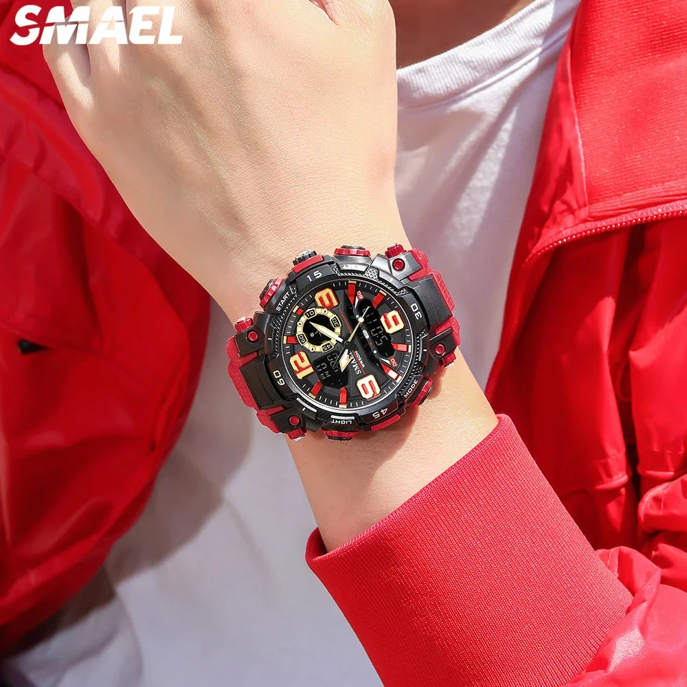 SMAEL 1921 Watch Night Light Alarm Clock Dual Display Electronic Watch Youth Student Waterproof Sports 5