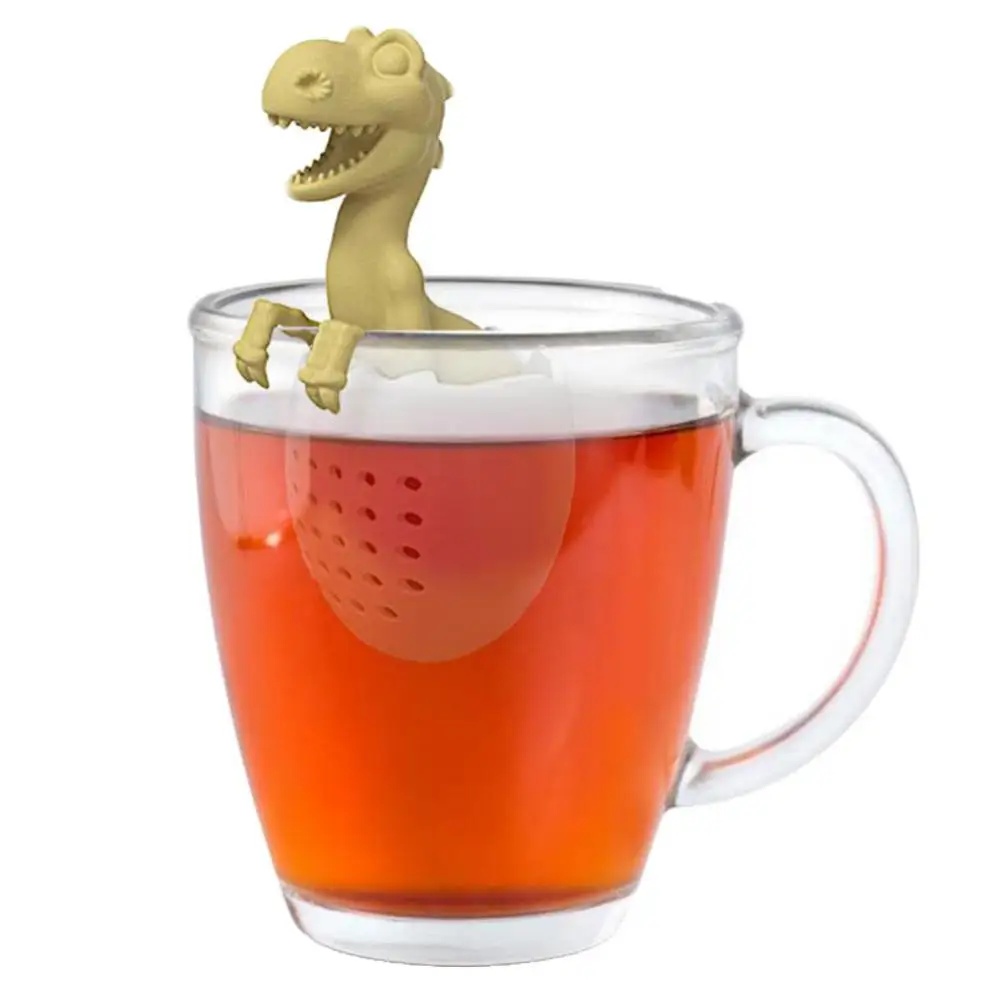 Diffuser Tea Infuser Tool Silicone Strainer Filter Hatched Dinosaur Leaf Drink Tool
