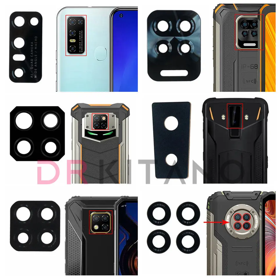 NA Originale Vetro Posteriore Fotocamera Per Doogee S88 Pro - Copertura Obiettivo Di Ricambio Con Adesivo