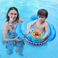 Baby Swimming Pool Float With Water Gun Accessories Shark Swim Ring Inflatable Floating Fun Toys Swim Seat Boat For 3-6Y 2