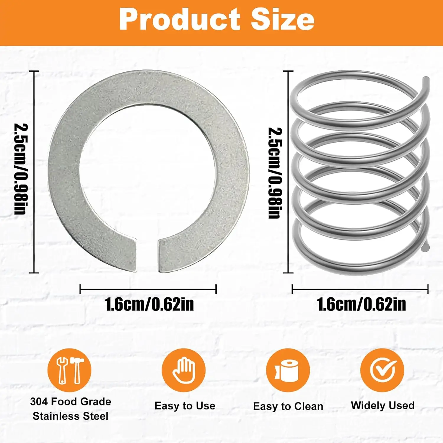 Kit Ricambio Per Robot Kitchenaid: 2 Molle E 2 Rondelle In Acciaio Inox 304 - Accessori Di Ricambio Facili Da Installare