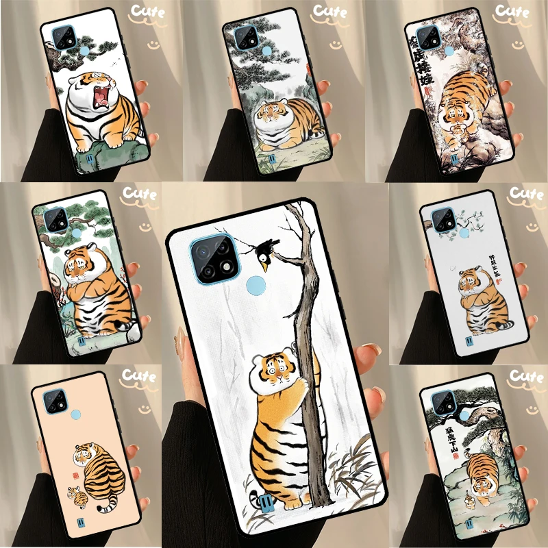 Cartoon Fat Tiger Per Realme C55 C35 C33 C31 C30 C21Y Gt Neo 5 3 2T 10 Pro Plus Oneplus 11 Nord Ce 3 Lite Case