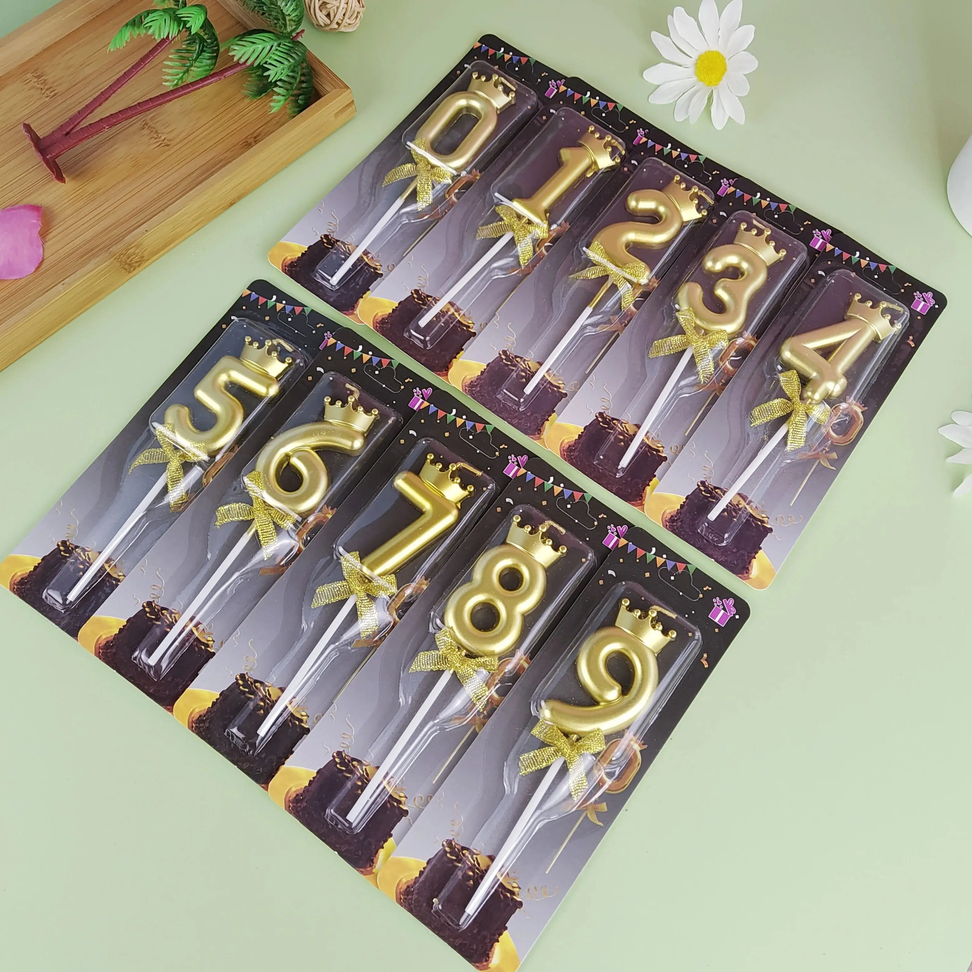 Golden Crown Bowknot Digital Candle Birthday Cake Decoration Valentine's Day Party Candle Decoration Cake Candles Cake Topper Cake Decorations Cake Toppers Gold Leaf Cake Decorations Party Decorations Birthday Party Supplies