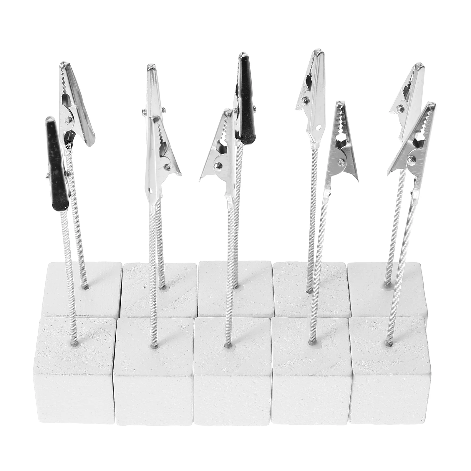 

NUOLUX 10pcs Cube Base Memo Photo Holder Paper Note Clip (White)
