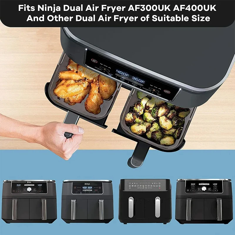 Silicone Air Fryer Accessories Set with Basket, Racks, and Oil Spray