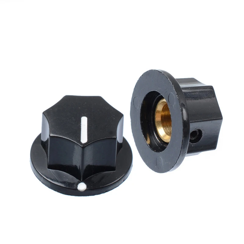 Brass Plug-in Amplifier Adjustment Knob Cap B01 Rubber Wood Knob Instrument Instrument Cap Guitar Potentiometer