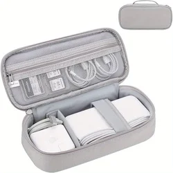 Compact Light Grey Tech Organizer with Cable Management for Electronics & Accessories ( Grey 3)