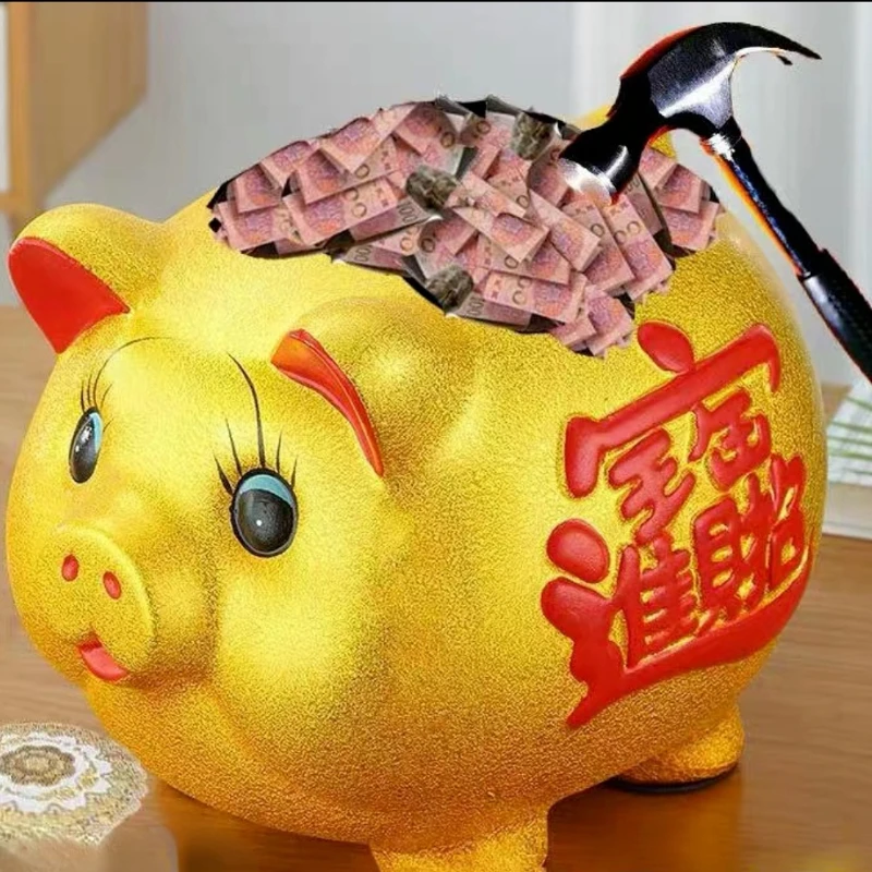 

Golden Pig Piggy Bank Adult Kids Wedding Ceramic Secret Coin Money Box for Papper Money Hidden Safe spaarpot Home Decoration