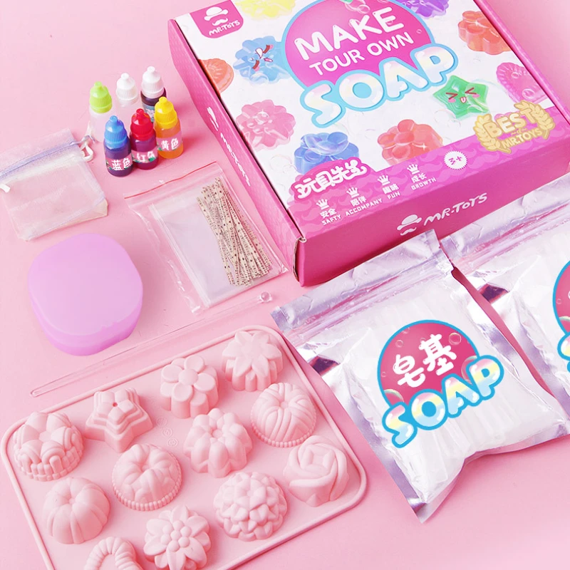Children's Cartoon Handmade Soap DIY Production Material Package Girls Crystal Soap Educational Toys Set Gifts