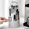 Makeup Brush Holder Organizer 360° Rotating Cosmetic Organizer with Lid Desktop Makeup Organizer Lipstick Eyebrow Pencil Holder 5