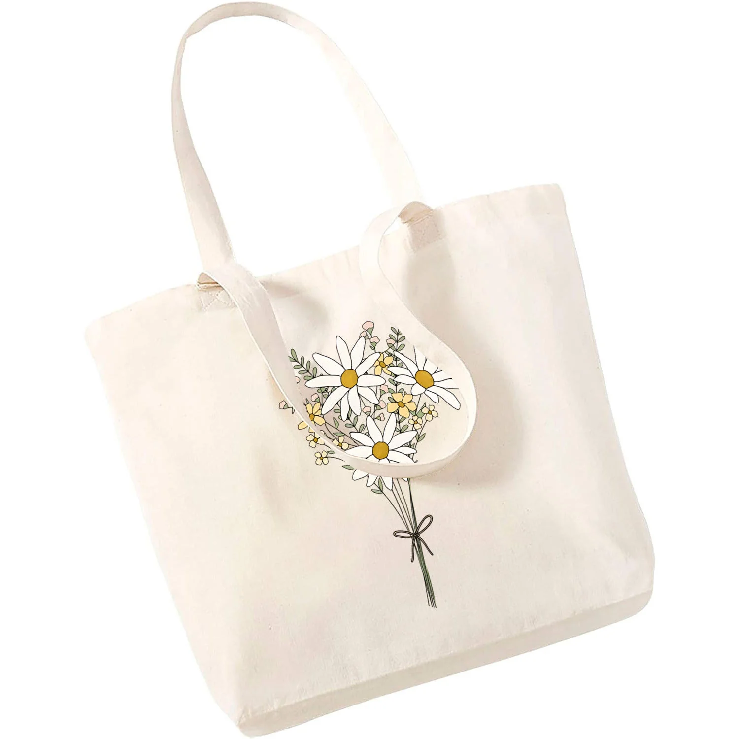 

Love Daisy Feeling Daisy Shopping Bag Women Pattern Handbag Casual Large Top-handle Bags for Women