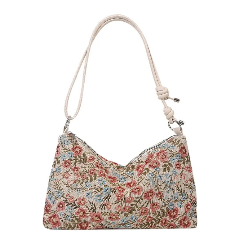 New Fashion Vintage Canvas Hand Bag For Women Elegant Flower