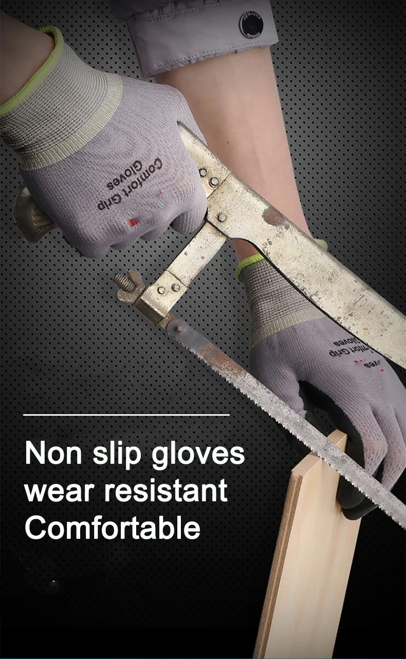 3M Work Gloves Comfort Grip wear-resistant Slip-resistant Gloves Anti-labor Safety Gloves Nitrile Rubber Gloves Comfortable