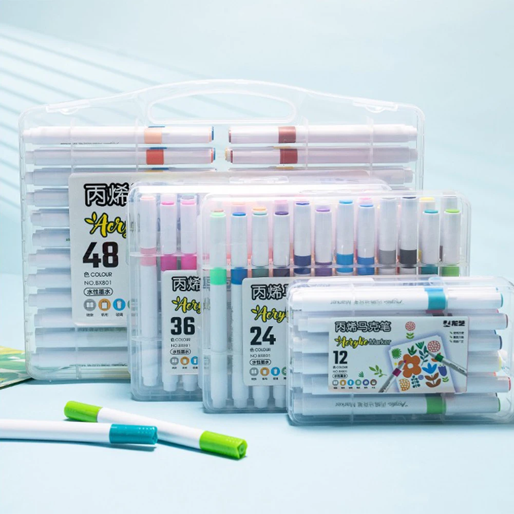 

Acrylic Markers For DIY Art Painting Portable Lightweight Drawing Pen For Cloth/Paper Painting