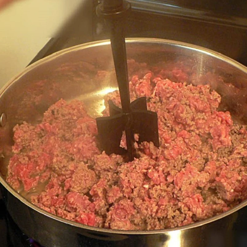 Meat Chopper Heat Resistant Meat Masher with Non-slip Handle Nylon Hamburger Chopper Ground Beef Masher 1/2pcs