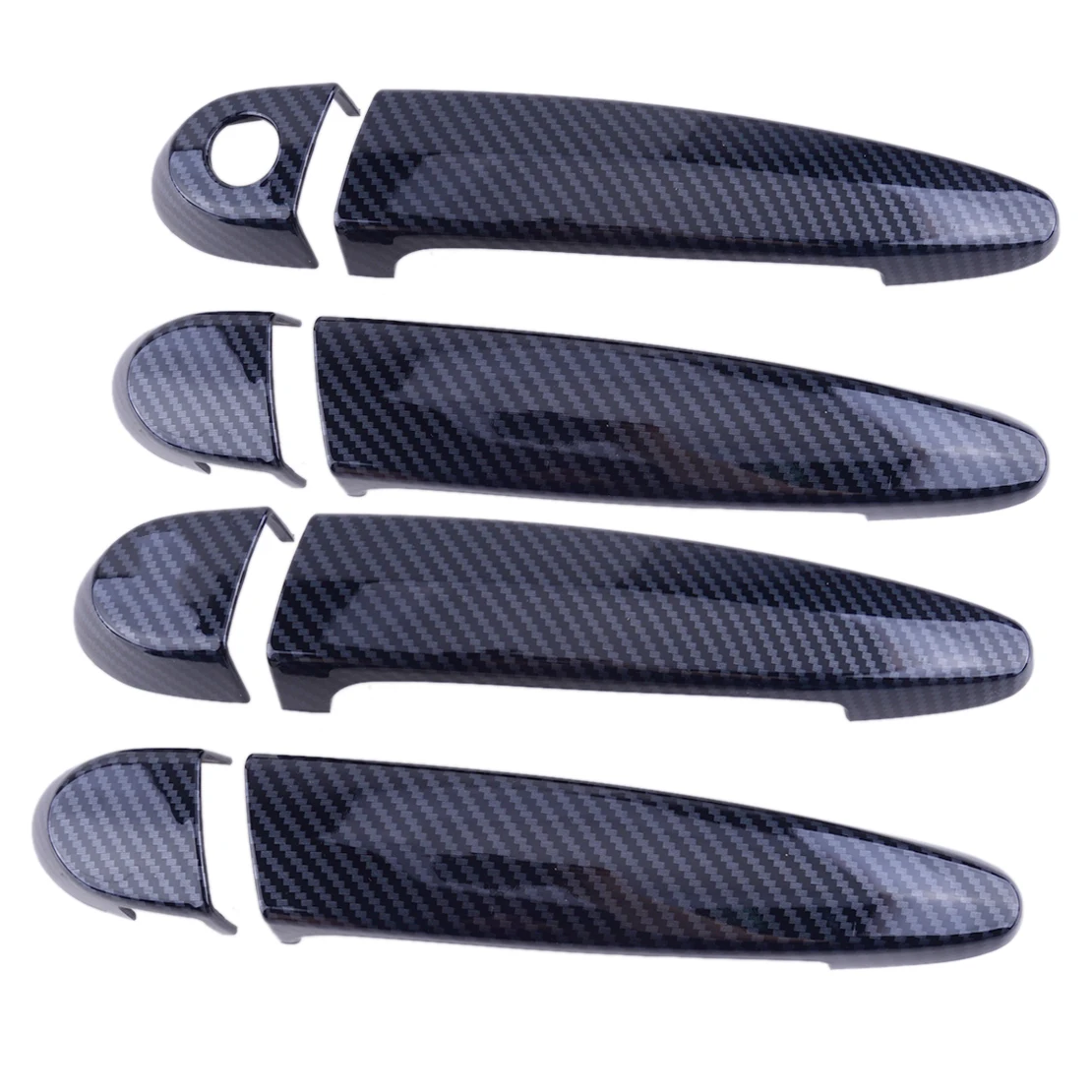 Car Exterior Front Rear Left Right Door Handle Cover Trim Set Carbon Fiber Texture Fit For Bmw X5 E70 X6 E71 2008-2012 2013 Lhd