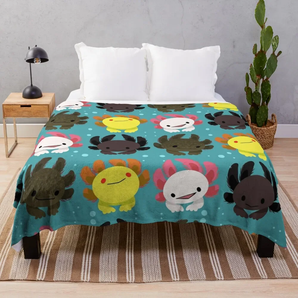 

Axolotl Squad Throw Blanket Weighted Baby Soft Big Bed For Baby Blankets